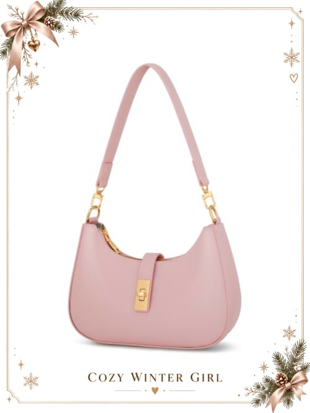 Women's PU Leather Hobo Shoulder Bag with Zipper and Chain Strap